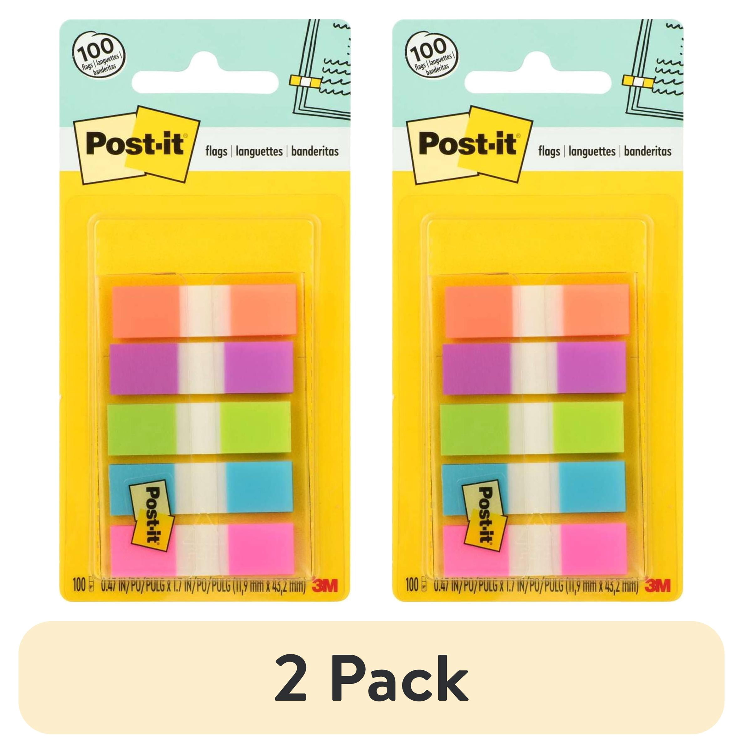 (2 pack) Post-it Page Marking Flags Dispenser, 5 Bright Colors, 20 Flags per Color, 100 Flags per Dispenser