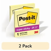 2 pack Post-it Note, Canary Yellow, 3 in. x 3 in, 90 Sheet, 1 Pad