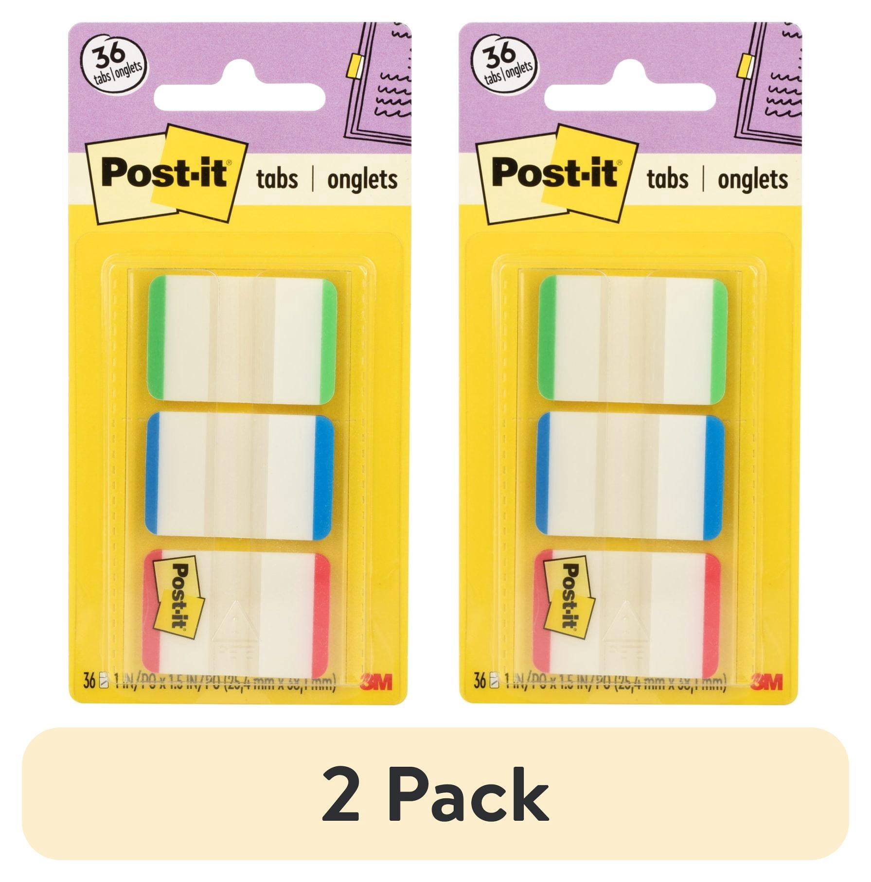 (2 pack) Post-it Tabs, 1 in., Lined, Green, Blue, Red, 36 Tabs/On-the ...