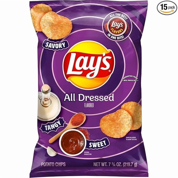 2-Pack Potato Chips, All Dressed, 7.75 oz Bag