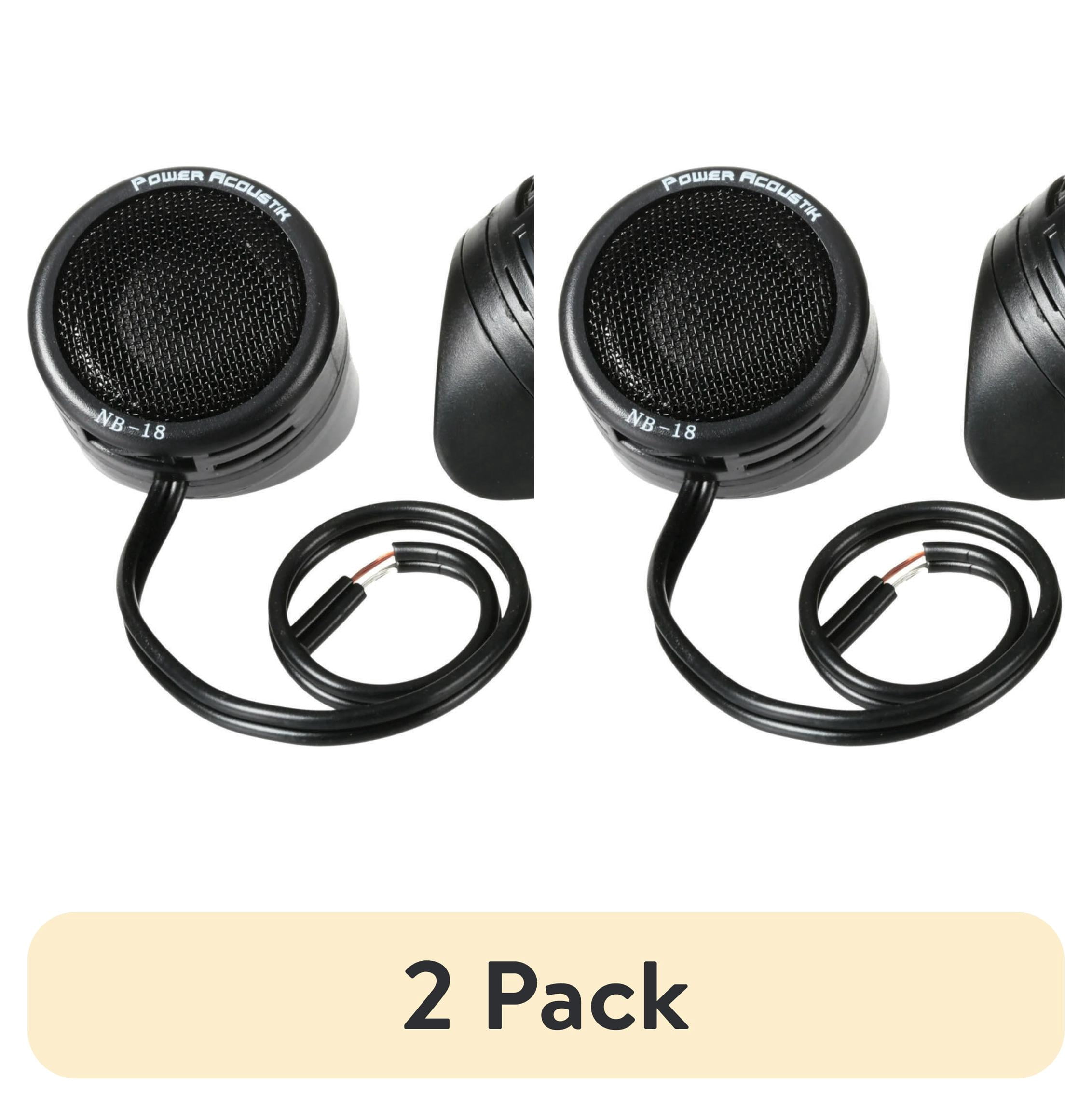 2 pack) Power Acoustik NB-18 Super Tweeter Pair, 200W Peak Audio