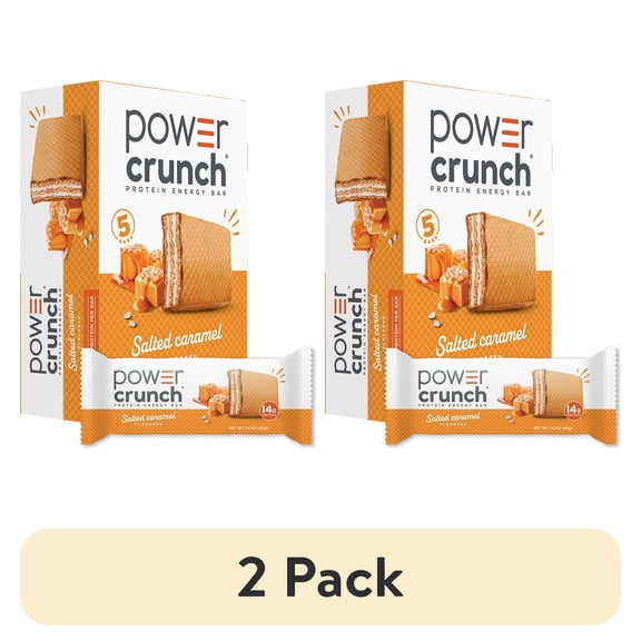 (2 pack) Power Crunch Salted Caramel Bars 1.4oz, 5 Count