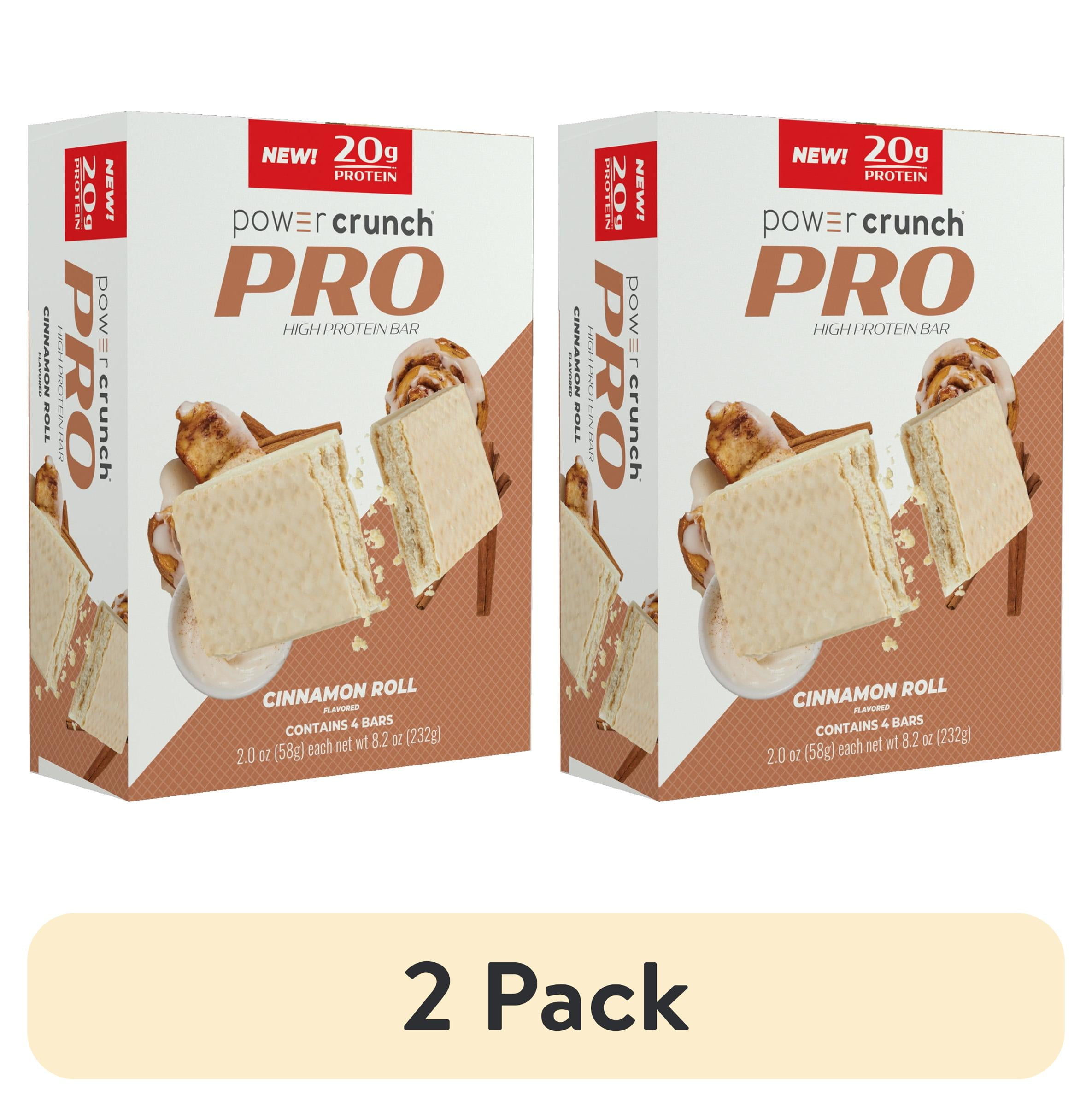 (2 pack) Power Crunch PRO Cinnamon Roll High Protein Bar, 20g Protein, 2 oz, 4 Ct
