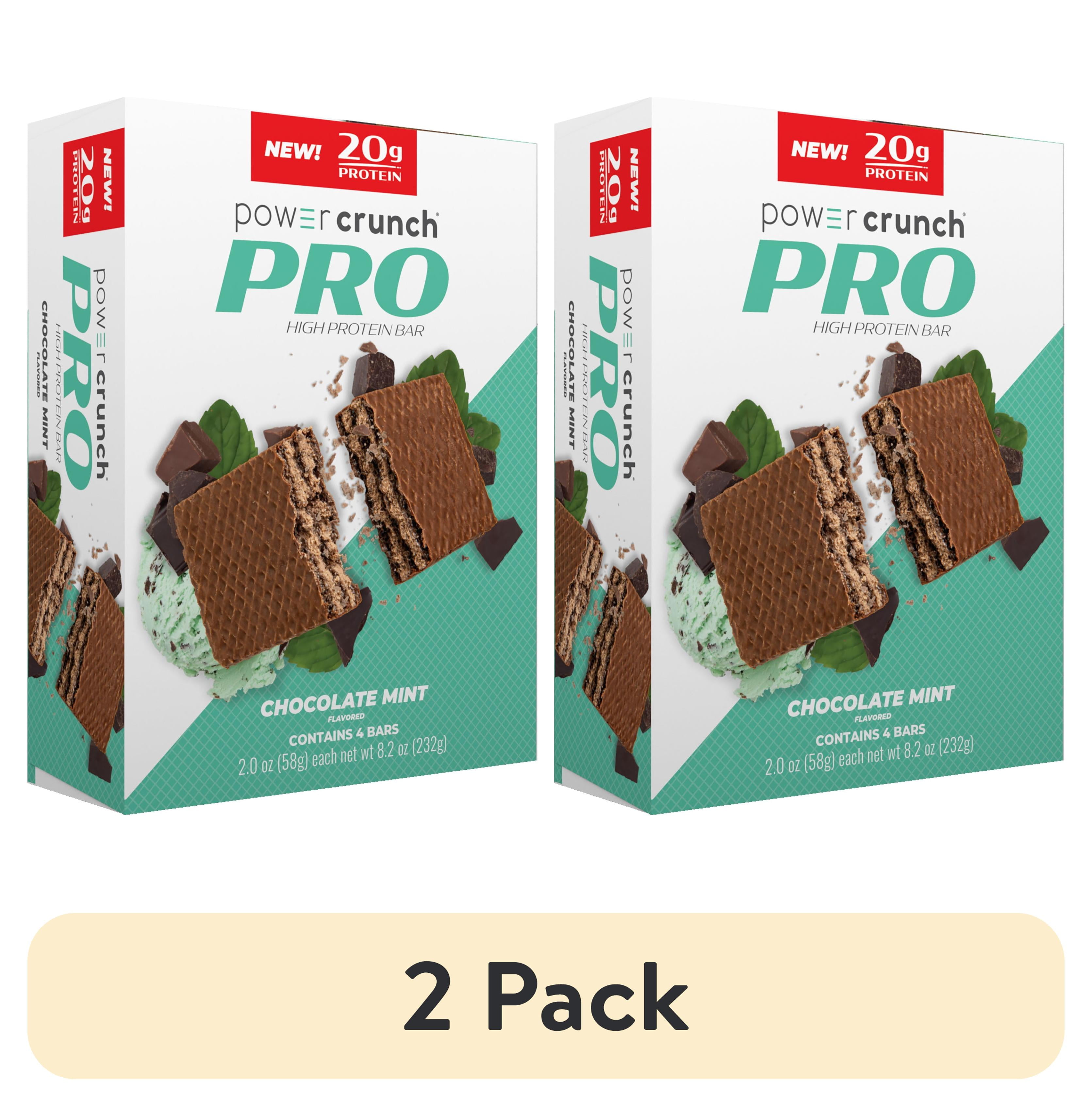 (2 pack) Power Crunch PRO High DH Hydrolyzed Whey Protein Bar, Chocolate Mint, 8.2 oz, 4 count