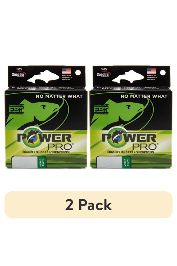 (2 pack) PowerPro Braided Fishing Line, 10Lb X 300Yd Grn,  [21100100300E]