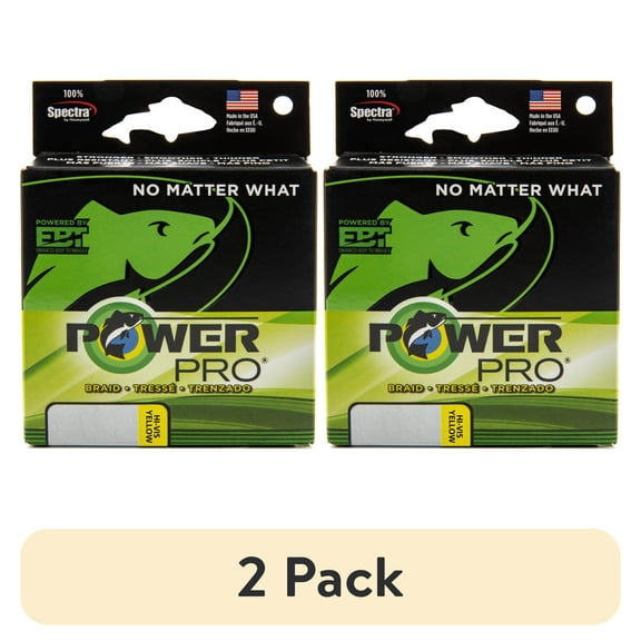 (2 pack) PowerPro Braided Fishing Line, 80Lb X 500Yd Ylw,  [21100800500Y]