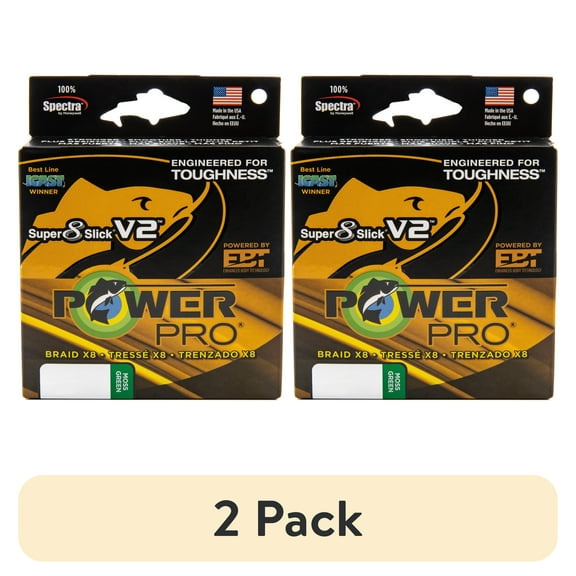 (2 pack) PowerPro Braided Fishing Line, Ppr Ssv2 30Lb 150Yd Mossgrn,  [31500300150E]