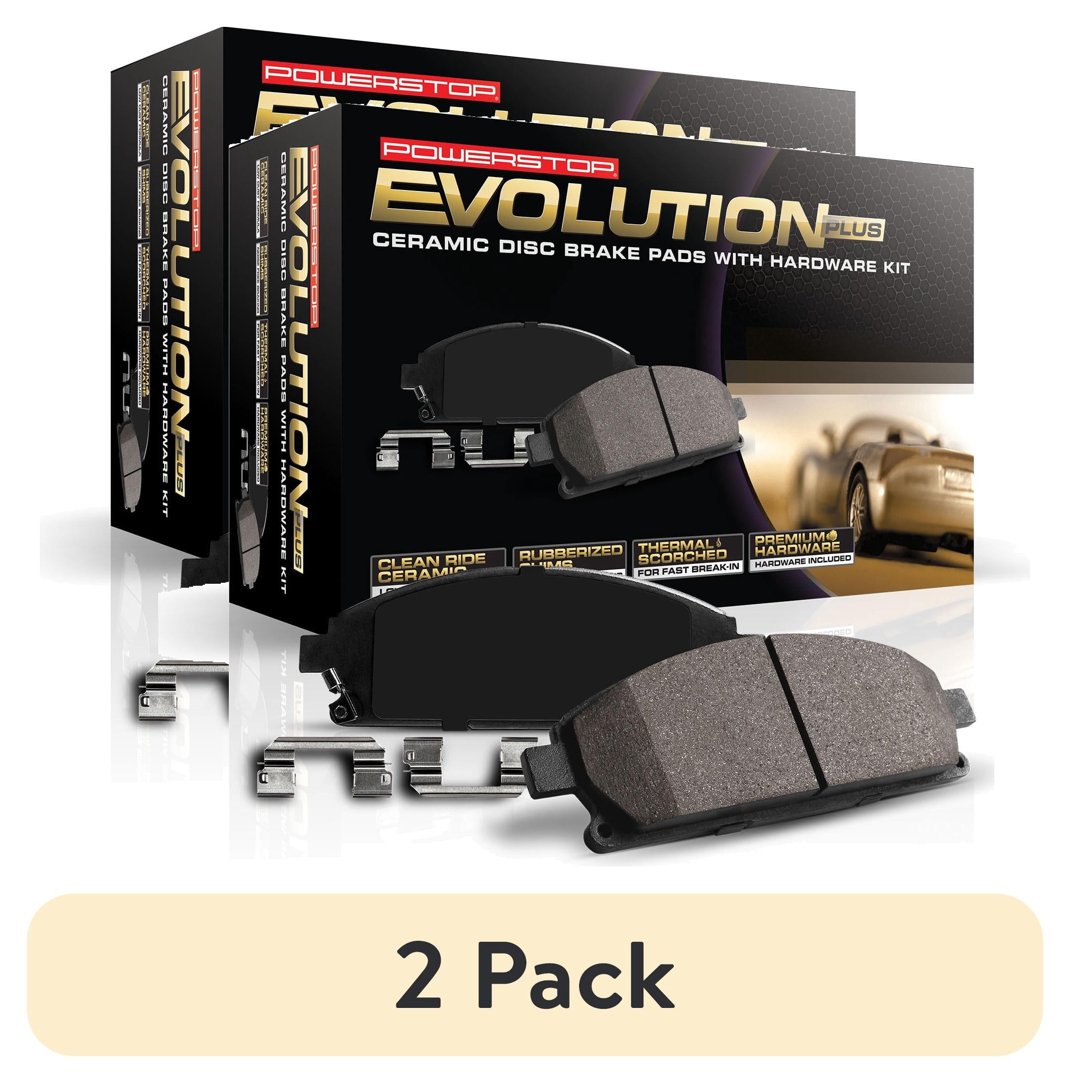 (2 pack) PowerStop Front Z17 Evolution Ceramic Brake Pads with Hardware 17-1650 For Nissan Altima 2013-2020, Nissan LEAF 2014-2017