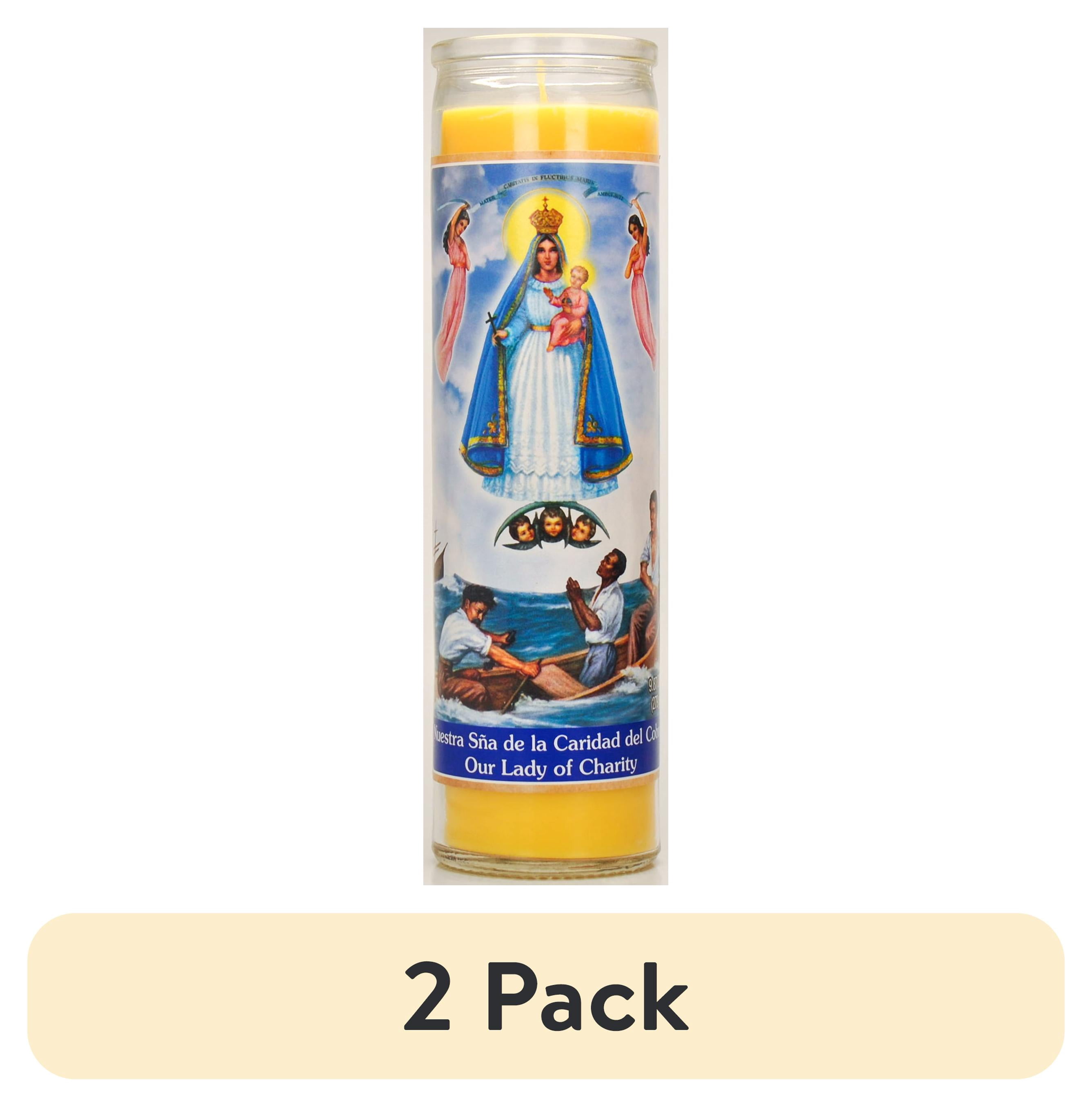(2 pack) Prayer Candle Caridad Del Cobre Yellow Wax, 8 Inch