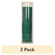 (2 pack) Prayer Candle Clear Glass Green Wax, 8 Inch