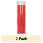 (2 pack) Prayer Candle Clear Glass Red Wax, 8 Inch