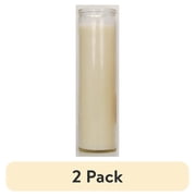 (2 pack) Prayer Candle Clear Glass White Wax, 8 Inch