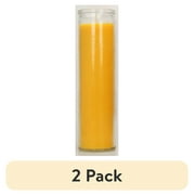 (2 pack) Prayer Candle Clear Glass Yellow Wax, 8 Inch