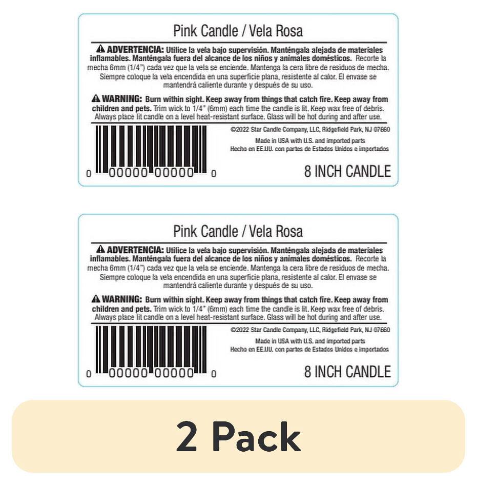 (2 pack) Prayer Candle Sacred Solid Pink, 8 Inch