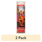 2 pack Prayer Candle St Michael Red Wax, 8 Inch
