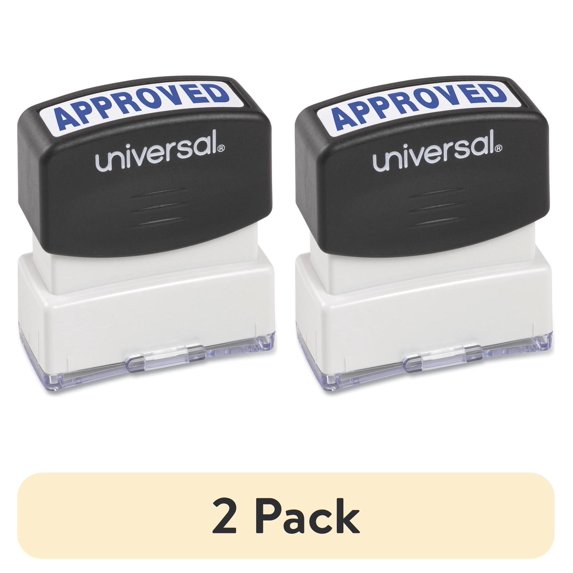 (2 pack) Pre-Inked One-Color Approved Message Stamp - Blue
