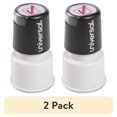 thumbnail image 1 of (2 pack) Pre-Inked/Re-Inkable Check Mark Round Message Stamp - Red, 1 of 6