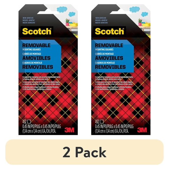(2 pack) Scotch® Wall Mounting Tabs, 1/2" x 3/4", Pack Of 480