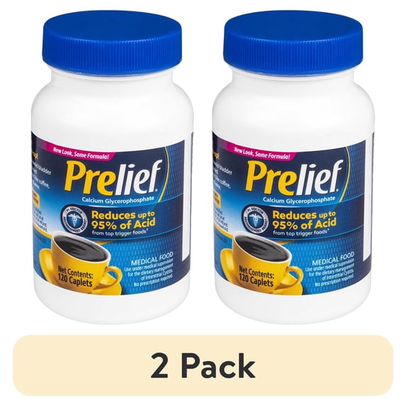 (2 pack) Prelief Acid Reducer Caplets Dietary Supplement, 120 Count