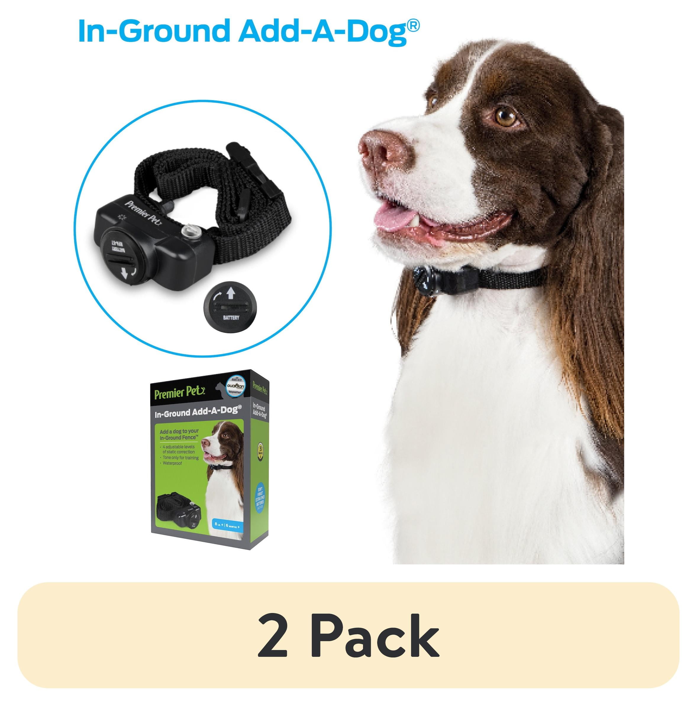 (2 pack) Premier Pet In-Ground Add-A-Dog Replacement Collar for In-Ground Fence, Adjustable, Black