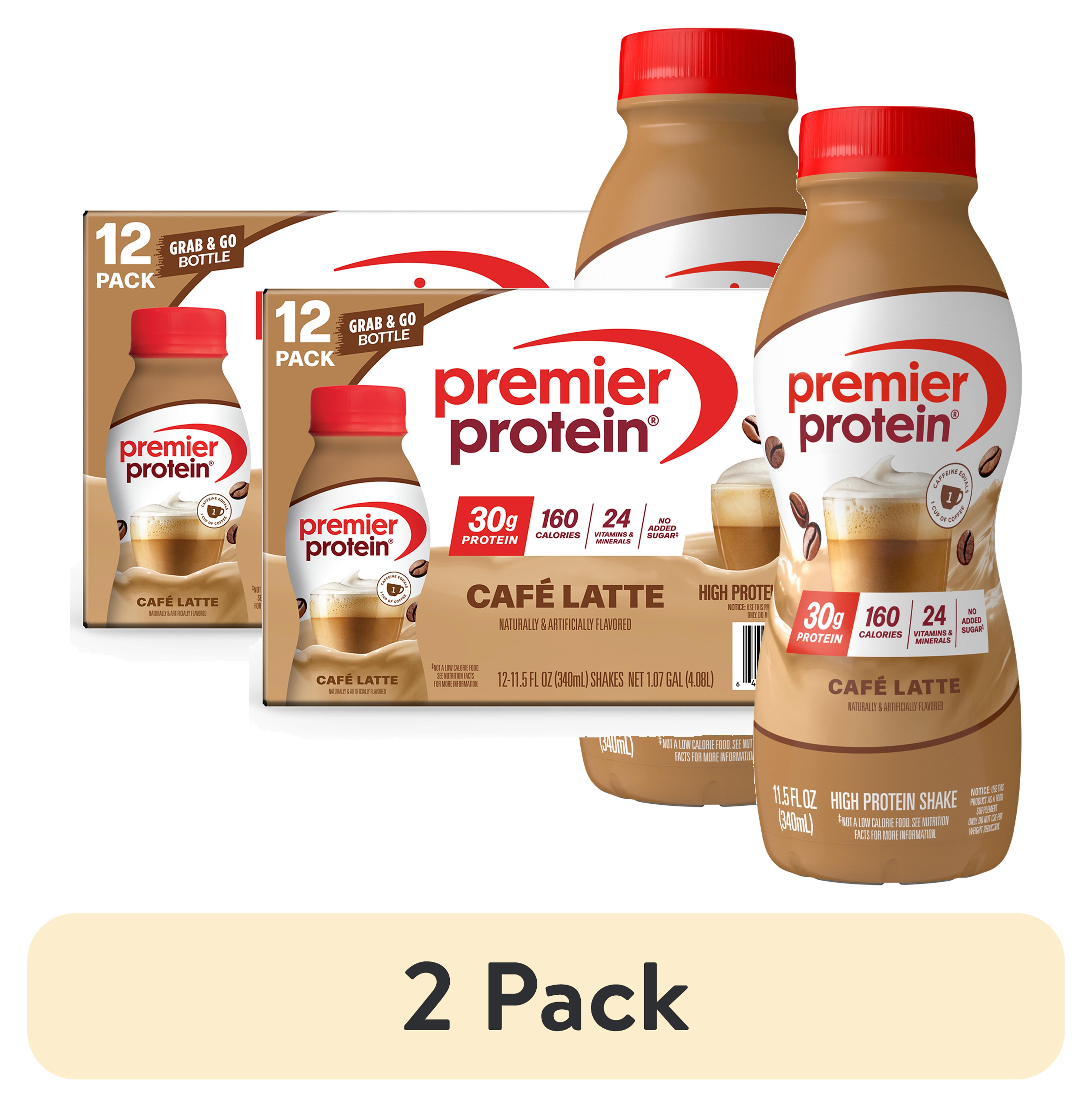 (2 pack) Premier Protein Shake, Café Latte, 30g Protein, 11.5 fl oz, 12 Ct