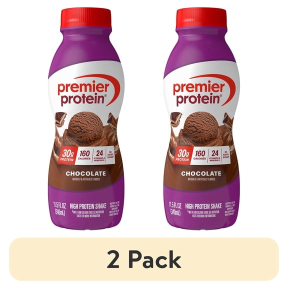 (2 pack) Premier Protein Shake, Chocolate, 30g Protein, 11.5 fl oz, 1 Ct