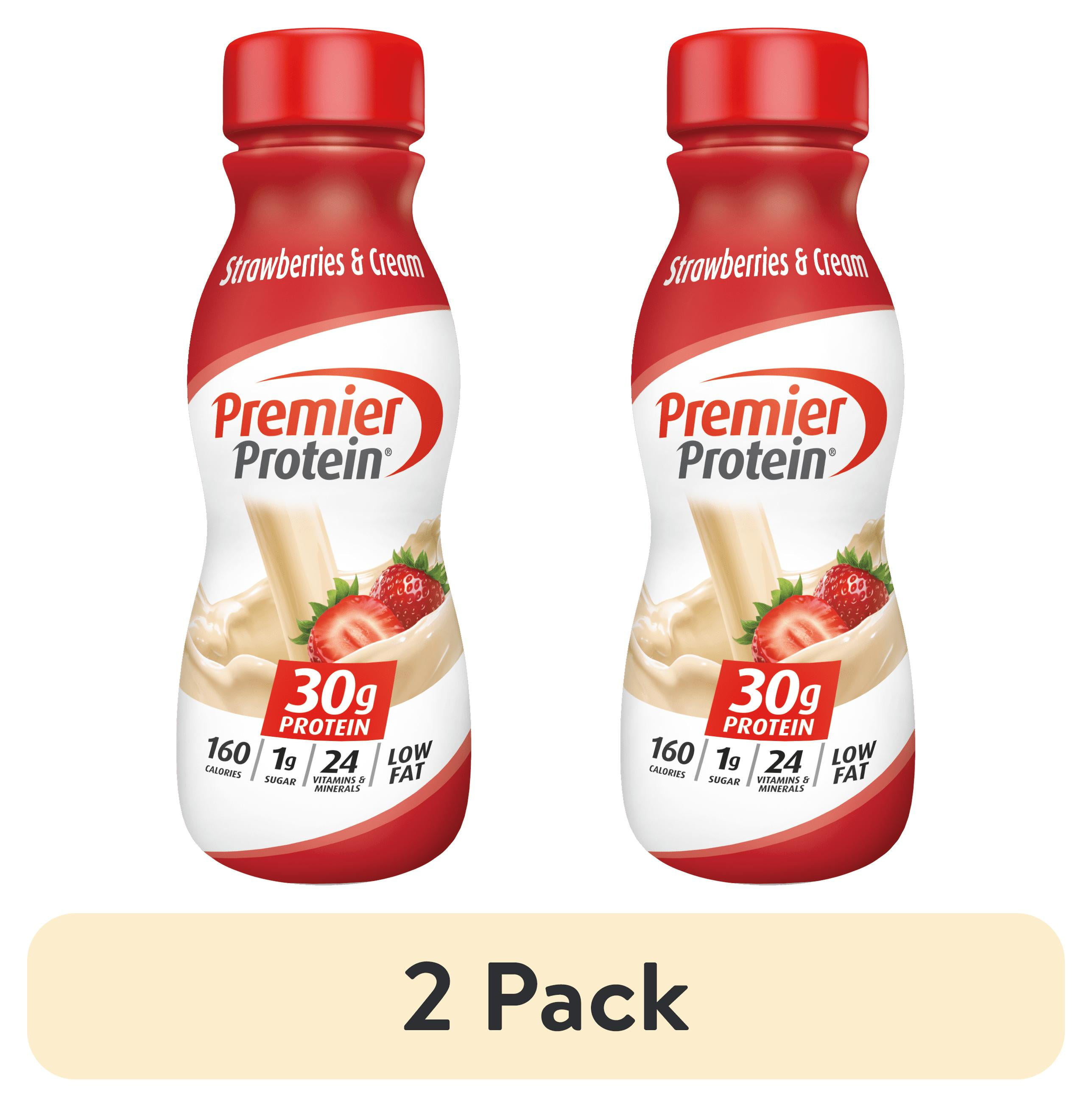 (2 pack) Premier Protein Shake, Strawberries & Cream, 30g Protein, 11.5 fl oz, 1 Ct