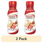 (2 pack) Premier Protein Shake, Strawberries & Cream, 30g Protein, 11.5 fl oz, 1 Ct
