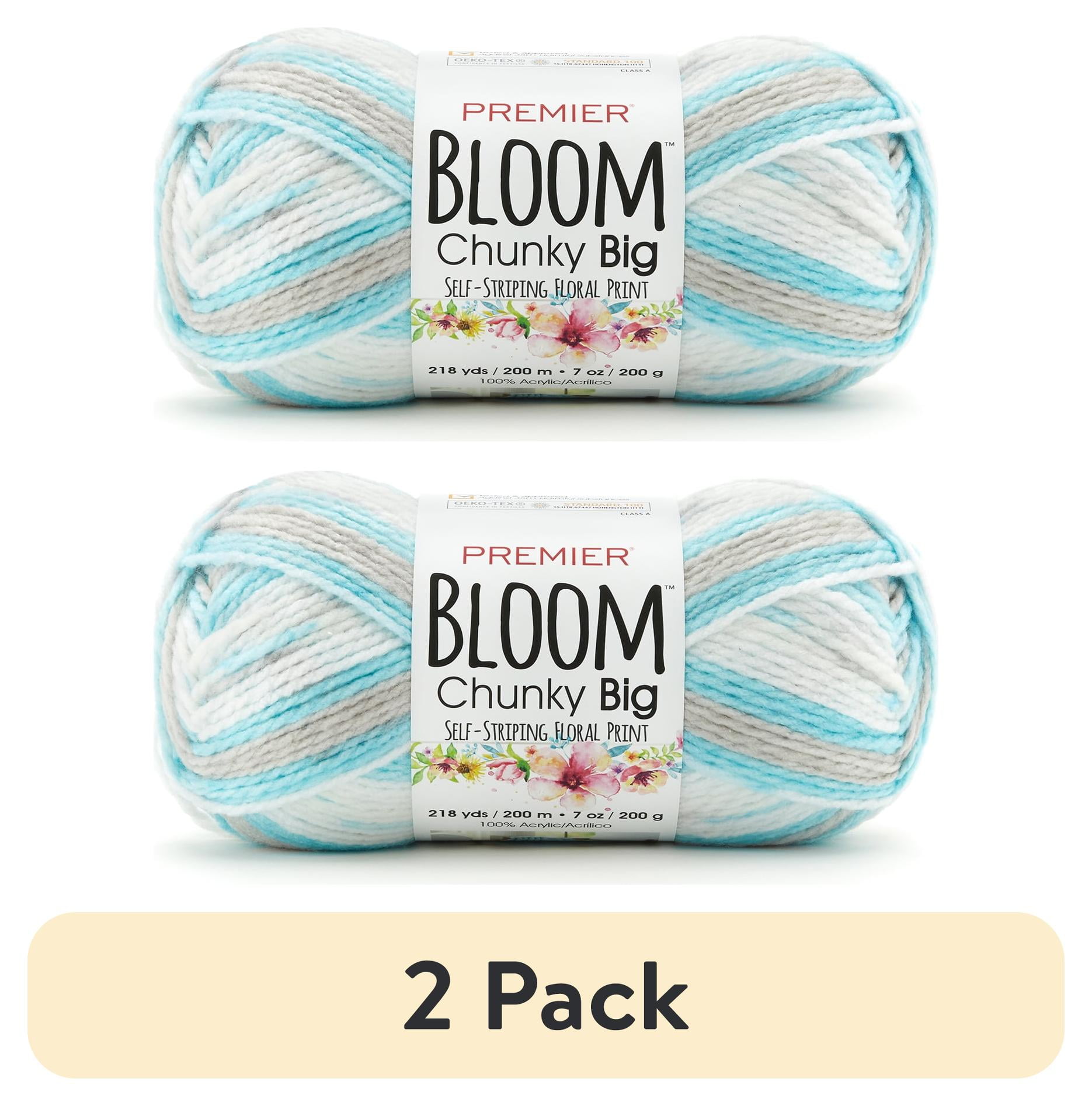 (2 pack) Premier Yarns - Bloom Chunky Big Yarn - Bluebell - 7oz 218yds - 5 Bulky Weight - Acrylic