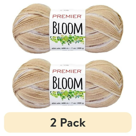 (2 pack) Premier Yarns Bloom DK Weight Yarn, Self-Patterning Yarn for Crocheting and Knitting, Sandpiper