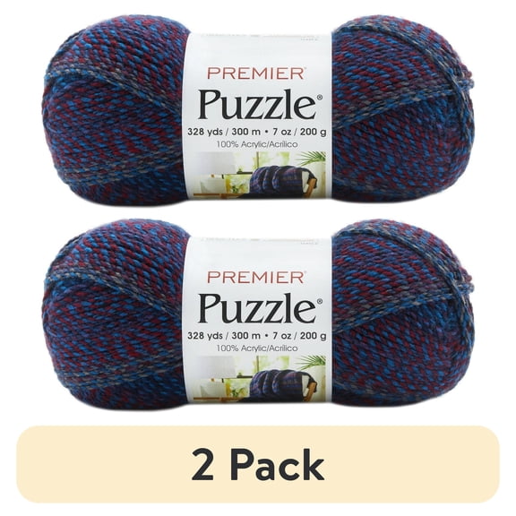 (2 pack) Premier Yarns - Puzzle Yarn - Backgammon - 7oz 328yds - 5 Bulky Weight - Acrylic