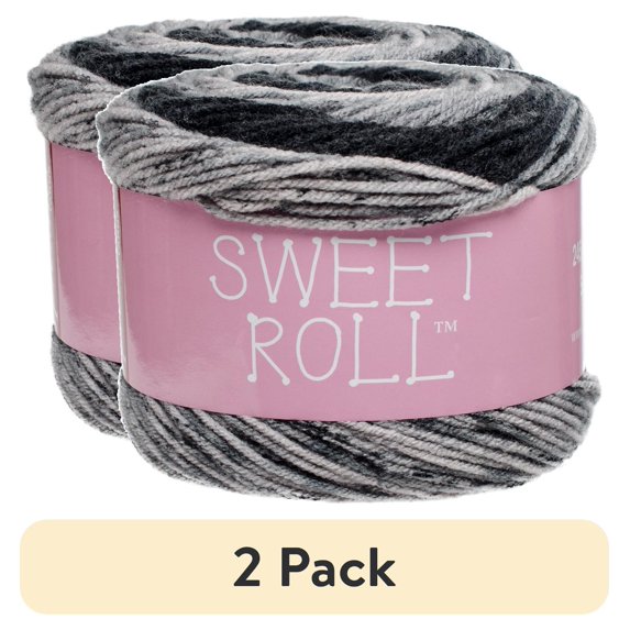 (2 pack) Premier Yarns Sweet Roll Yarn-Black Pepper Swirl