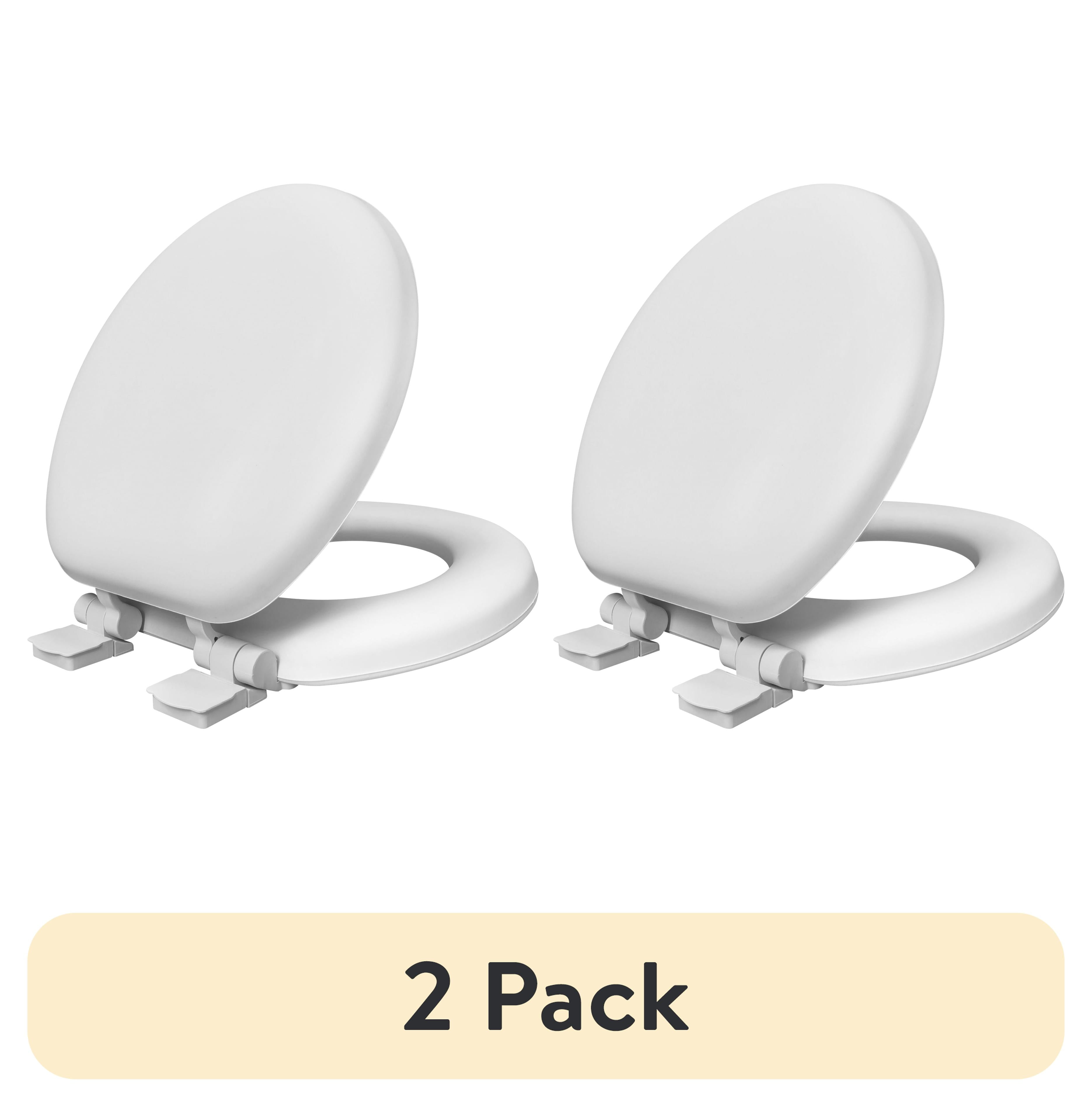 (2 pack) Premium-Mainstays-17" Molded Soft Toilet Seat with Flip Slider QR&SL Hinges (TPU Leather)