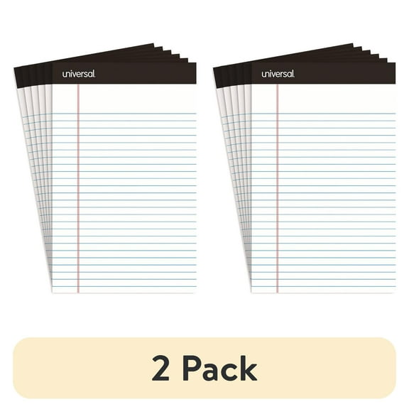 (2 pack) Universal UNV56300 5 in. x 8 in. Premium Narrow Rule Writing Pads - White (6/Pack)