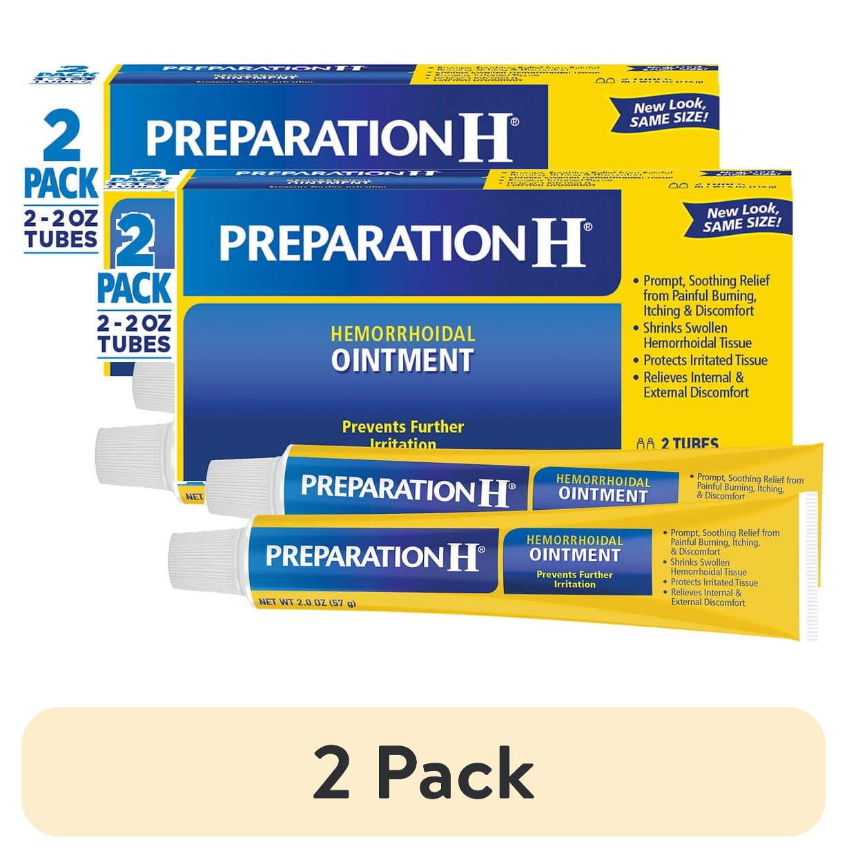 (2 pack) Preparation H Hemorrhoid Symptom Treatment Ointment, Itching, Burning & Discomfort Relief, Tube (1.0 oz) - 2 Pack