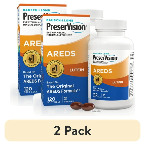 (2 pack) PreserVision AREDS Eye Vitamins and Minerals with Lutein Softgels, 120 Count