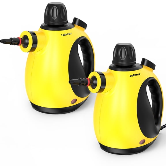 2 pack Pressurized Handheld Steam Cleaner for Home, 1200W Multi-Surface Steamer, 12.8oz Natural Steamer for Cleaning Car, Bathroom, Shower, Upholstery, Grout, Window, Grease