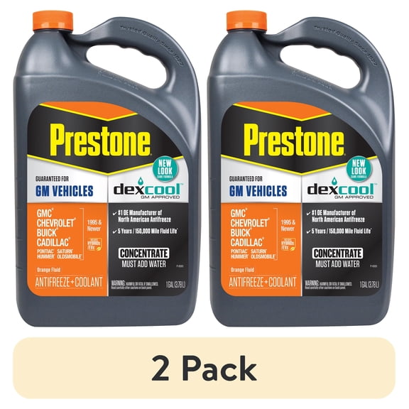 (2 pack) Prestone Dex-Cool Anitfreeze/Coolant Concentrate, 1gal