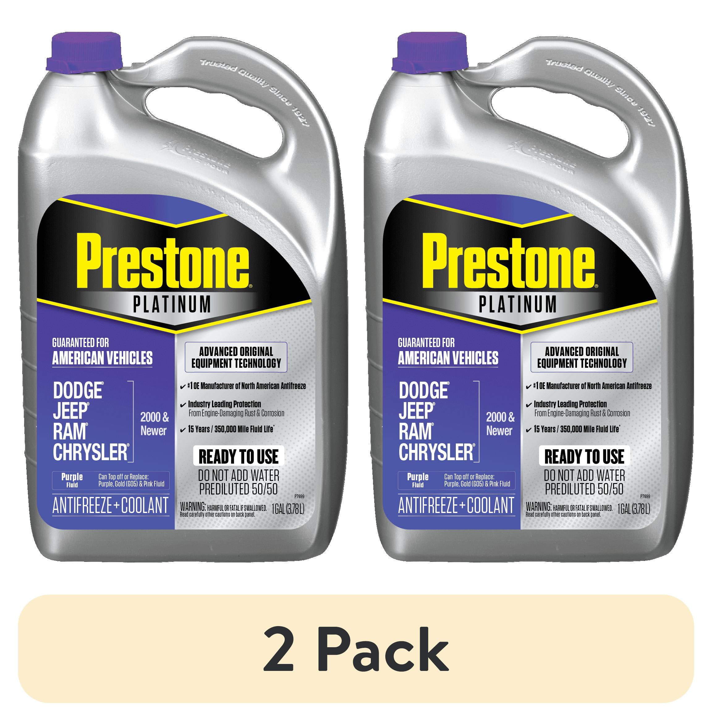 (2 pack) Prestone Platinum American Purple Antifreeze and Coolant 1 Gallon Prediluted