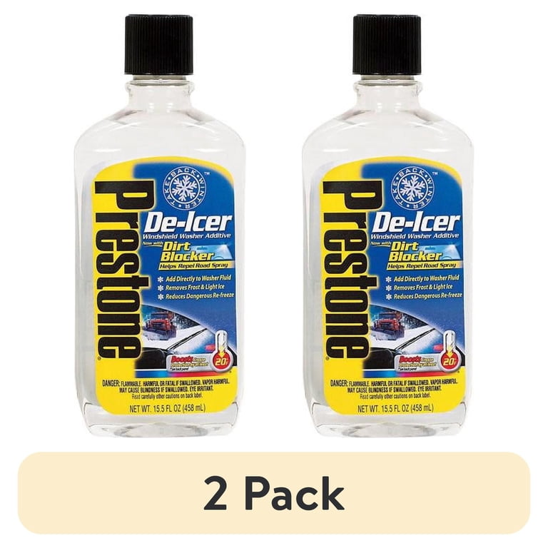 icer glp-1 2 pack) Prestone Washer Fluid Booster De-Icer Windshield Washer Fluid, 15.5  oz