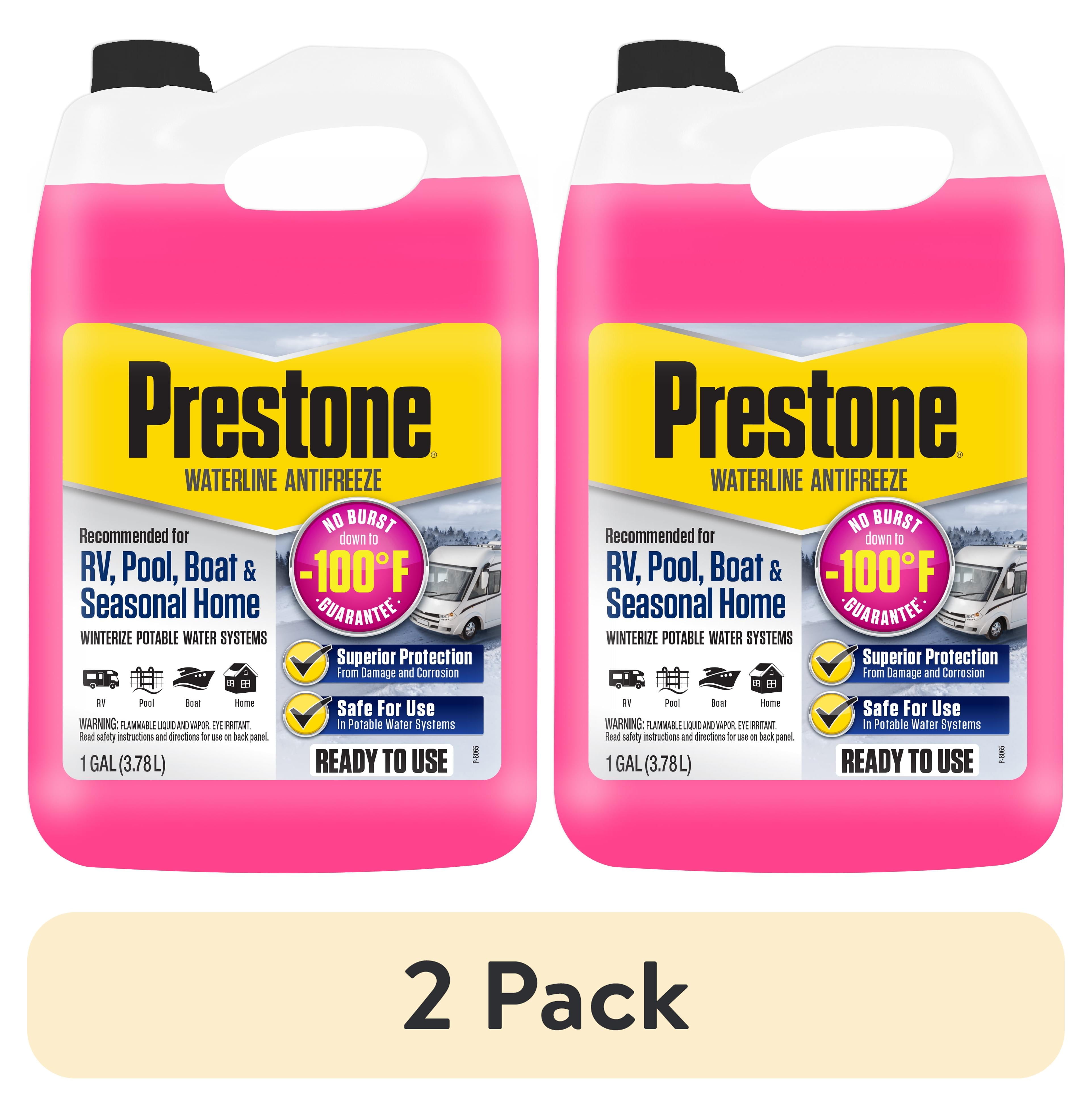 (2 pack) Prestone Waterline/RV Antifreeze, -100° No Burst - Potable Water Systems, 1 Gallon