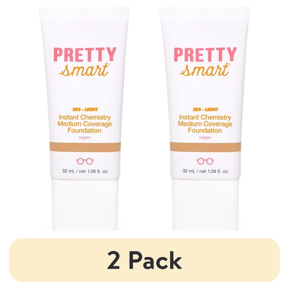 (2 pack) Pretty Smart Instant Chemistry Medium Coverage Foundation, 309 Light Medium, 1.08 fl. oz.