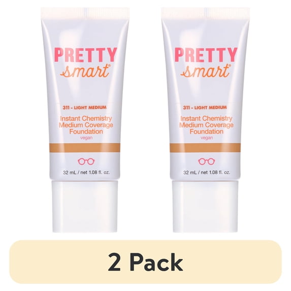 (2 pack) Pretty Smart Instant Chemistry Medium Coverage Foundation, 311 Light Medium, 1.08 fl. oz.