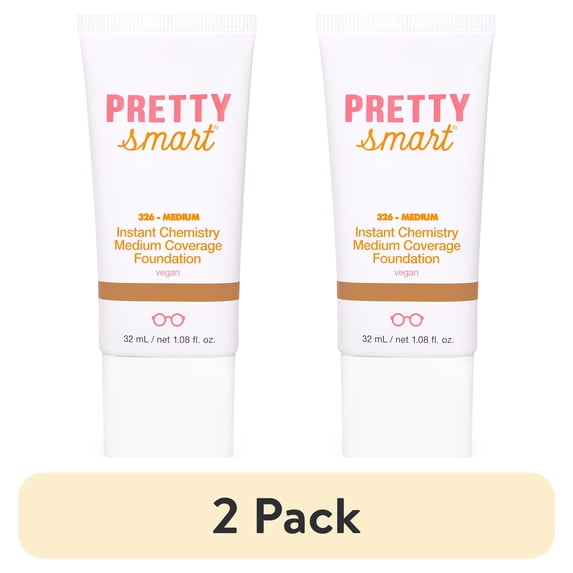 (2 pack) Pretty Smart Instant Chemistry Medium Coverage Foundation, 326 Medium, 1.08 fl. oz.