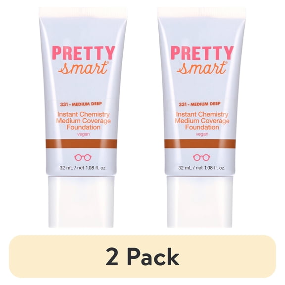 (2 pack) Pretty Smart Instant Chemistry Medium Coverage Foundation, 331 Medium Deep, 1.08 fl. oz.