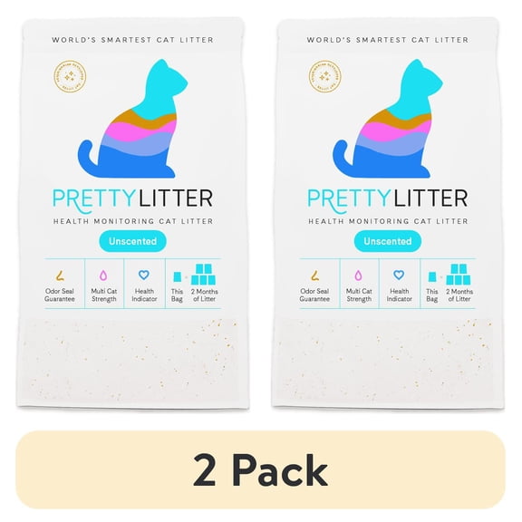 (2 pack) PrettyLitter Cat Litter - 8 lb Health Monitoring Cat Litter