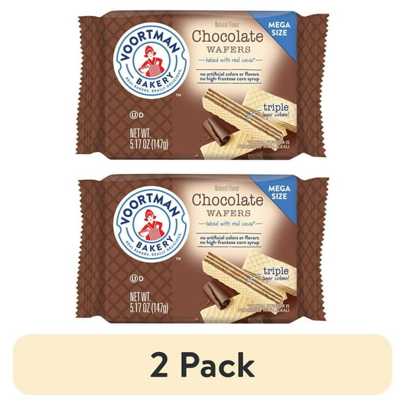 (2 pack) (Price/Case)Voortman Chocolate Layered Wafer 6-9-5.17 Ounce