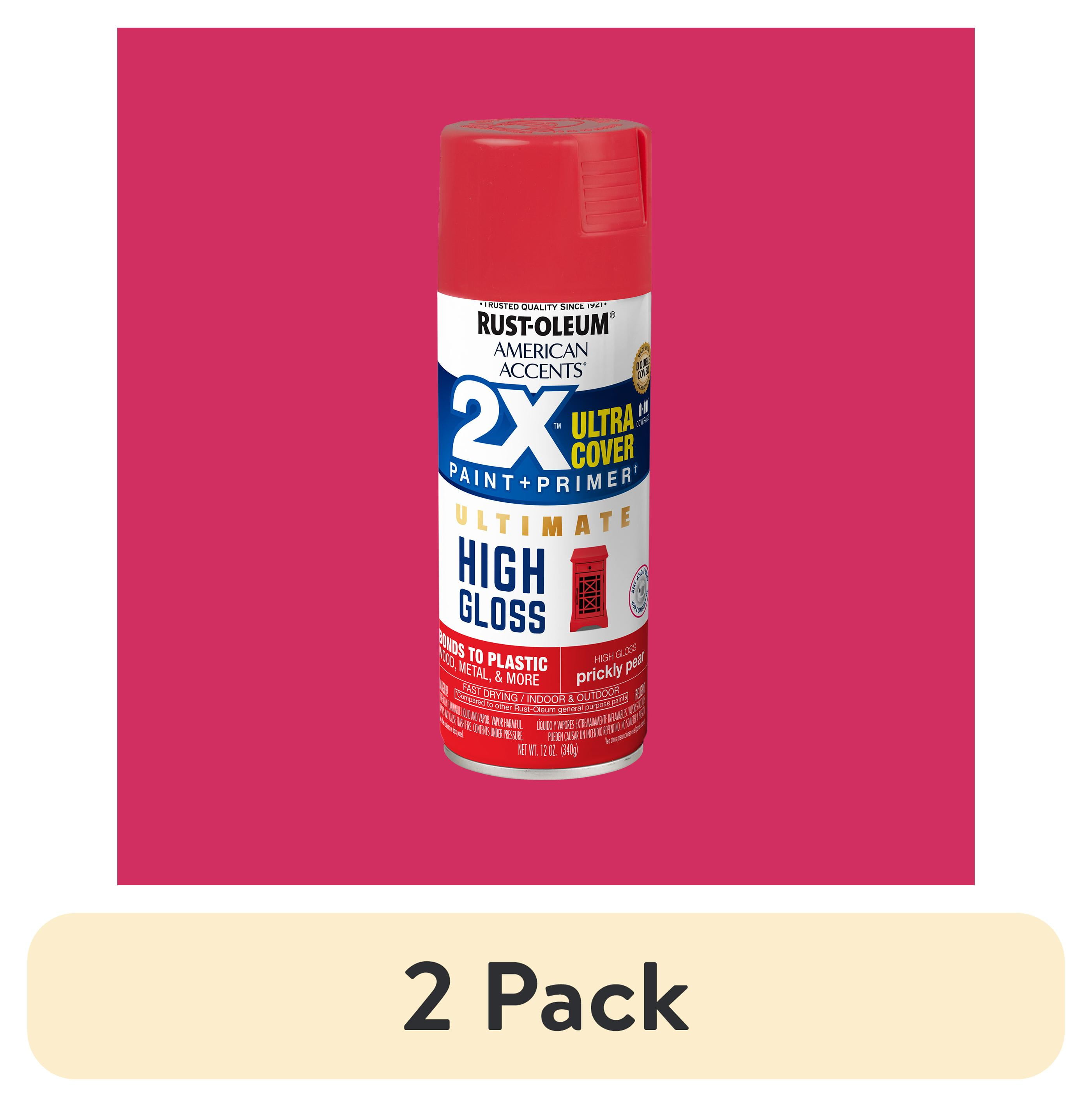 (2 pack) Prickly Pear, Rust-Oleum American Accents 2X Ultra Cover High Gloss Spray Paint-328376, 12 oz