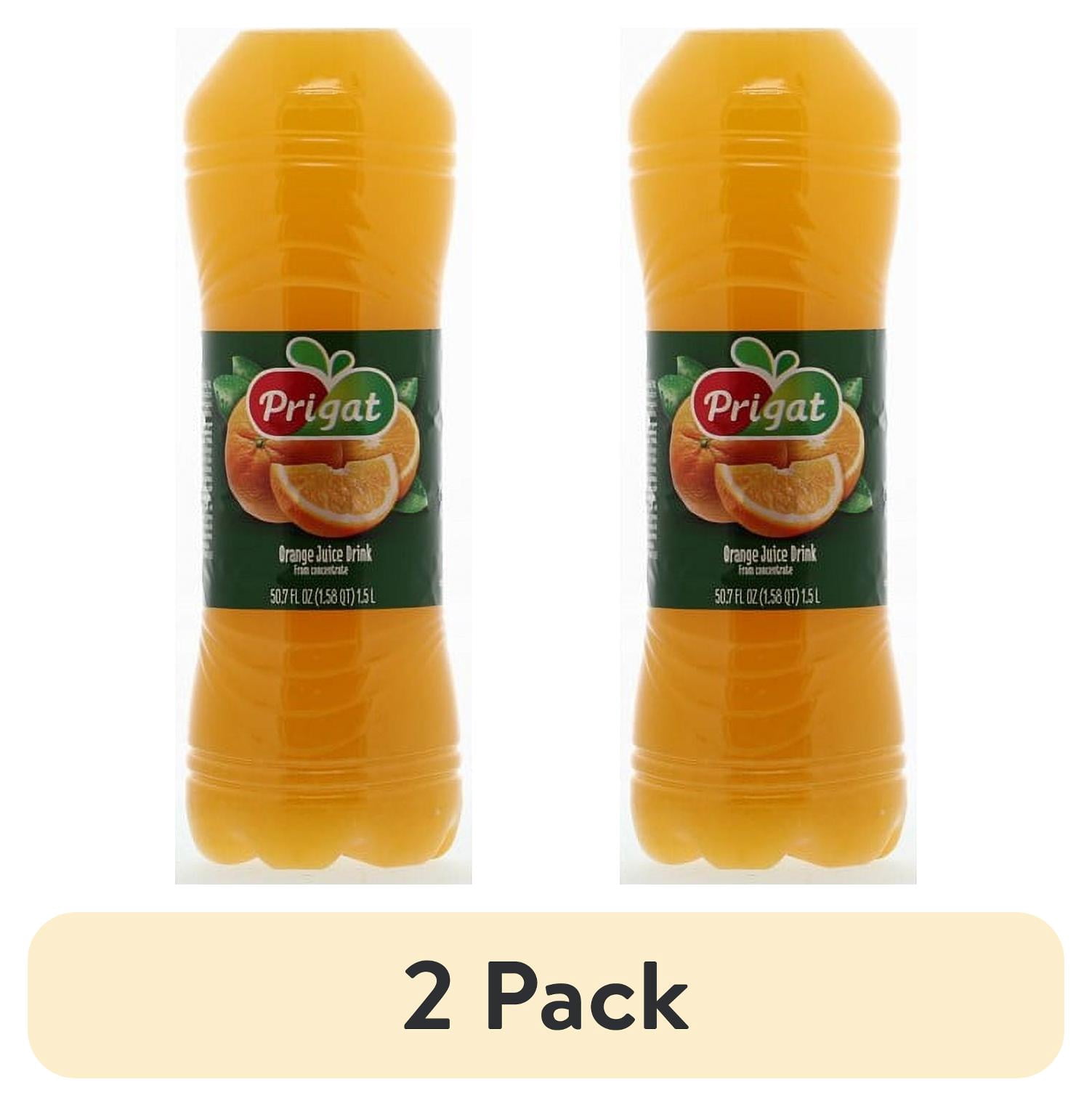 (2 pack) Prigat Orange Juice Drink, 1.5 LT, is Refreshing with no Preservatives. For Passover & all year.