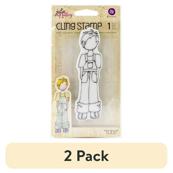 (2 pack) Prima Marketing Julie Nutting Mixed Media Cling Rubber Stamp-Toby